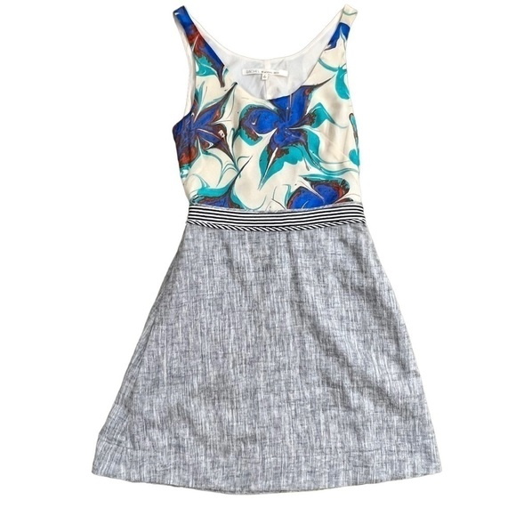Rachel RACHEL ROY FLORAL AND GRAY SPLIT BACK DRESS W/ POCKETS!! - Picture 1 of 15